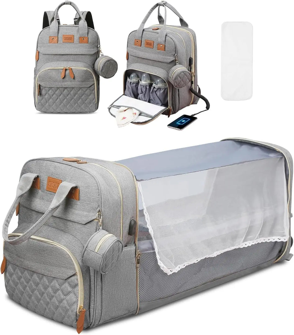 Waterproof Baby Diaper Backpack with Portable Changing Station