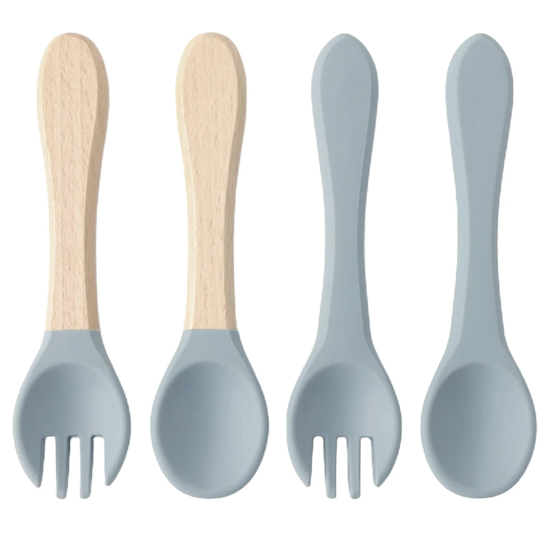 4-Piece Silicone Baby Spoon & Fork Set