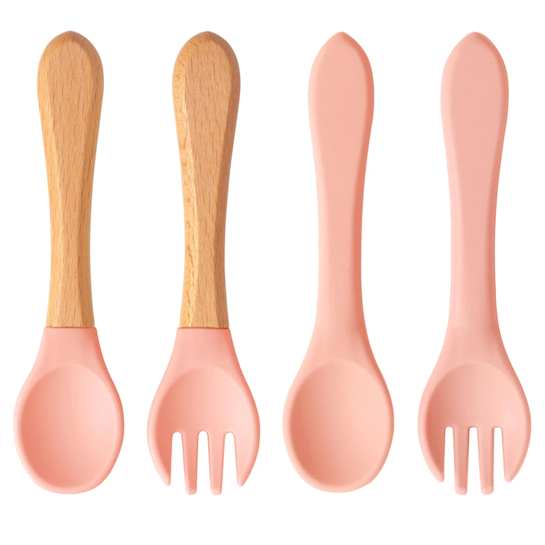 4-Piece Silicone Baby Spoon & Fork Set