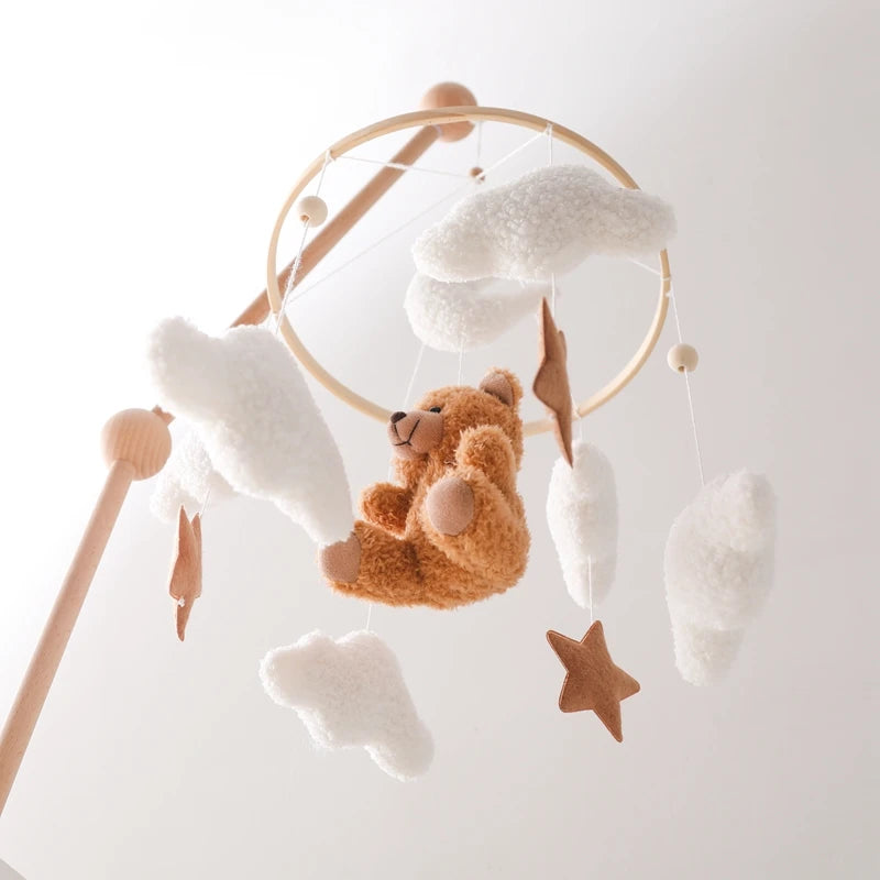 Wooden Crib Mobile Bear & Cloud