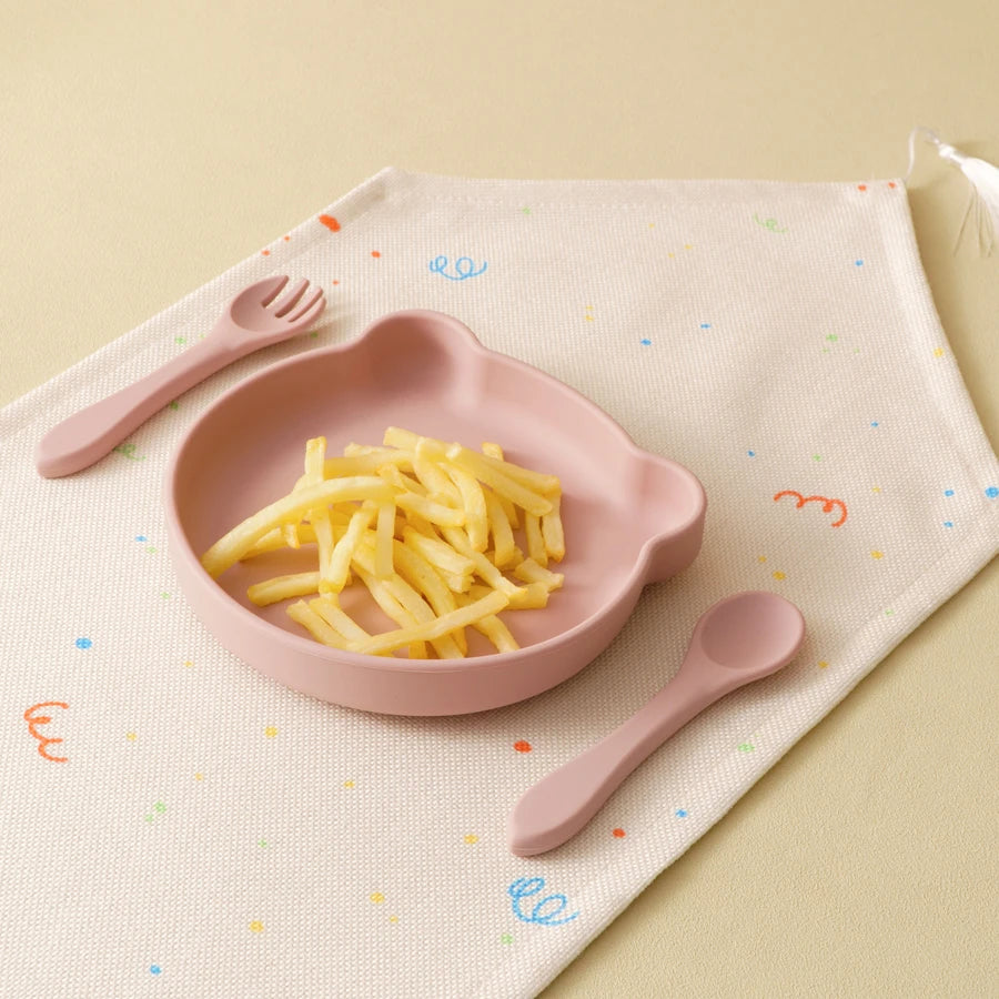 Silicone Baby Feeding Set with Suction Plate & Bowl