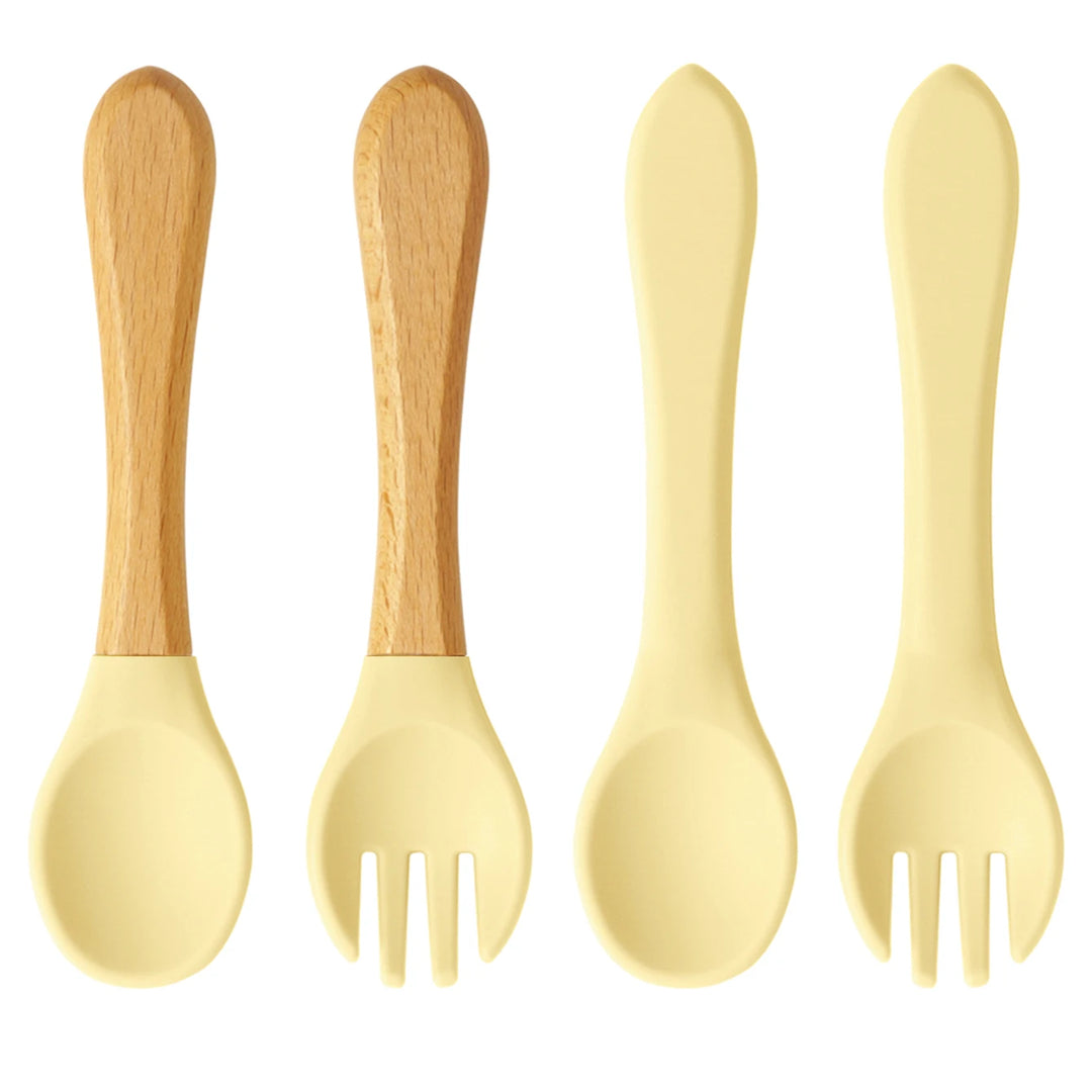 4-Piece Silicone Baby Spoon & Fork Set