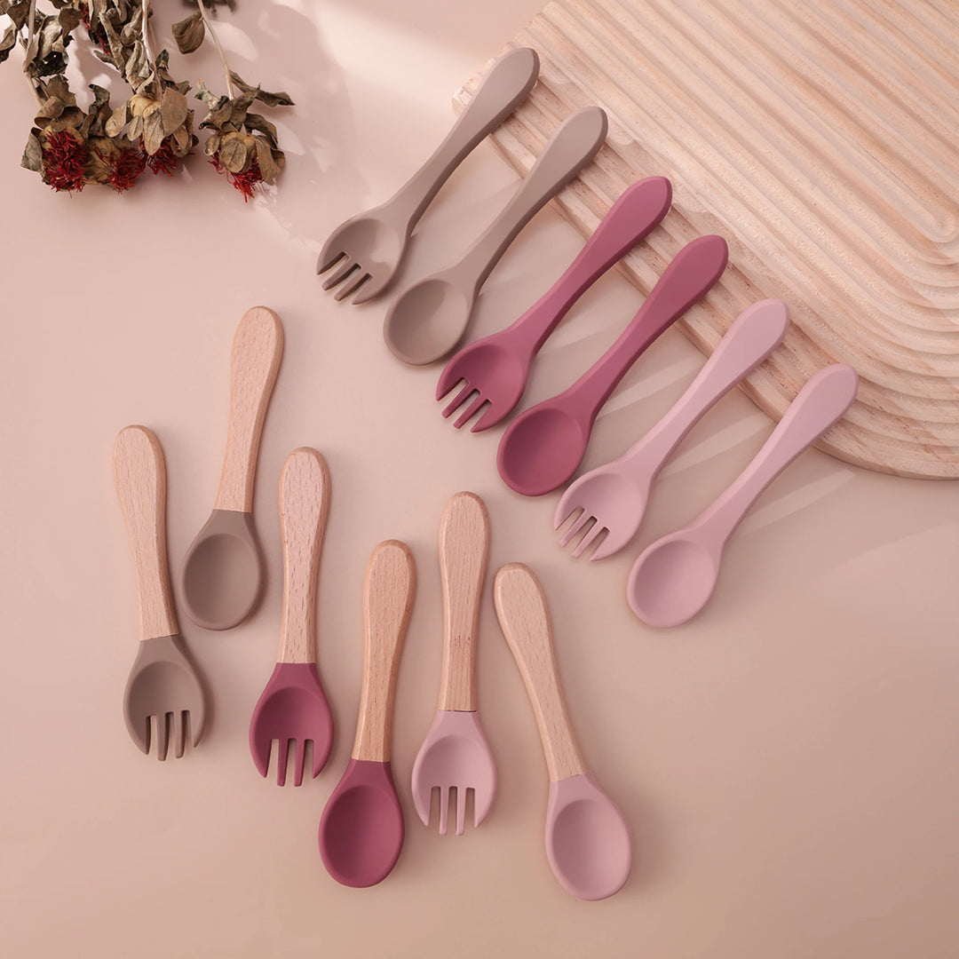 4-Piece Silicone Baby Spoon & Fork Set
