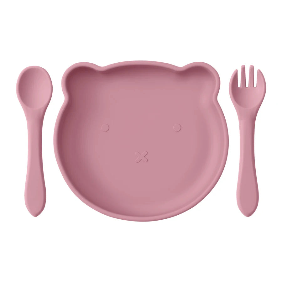 Silicone Baby Feeding Set with Suction Plate & Bowl