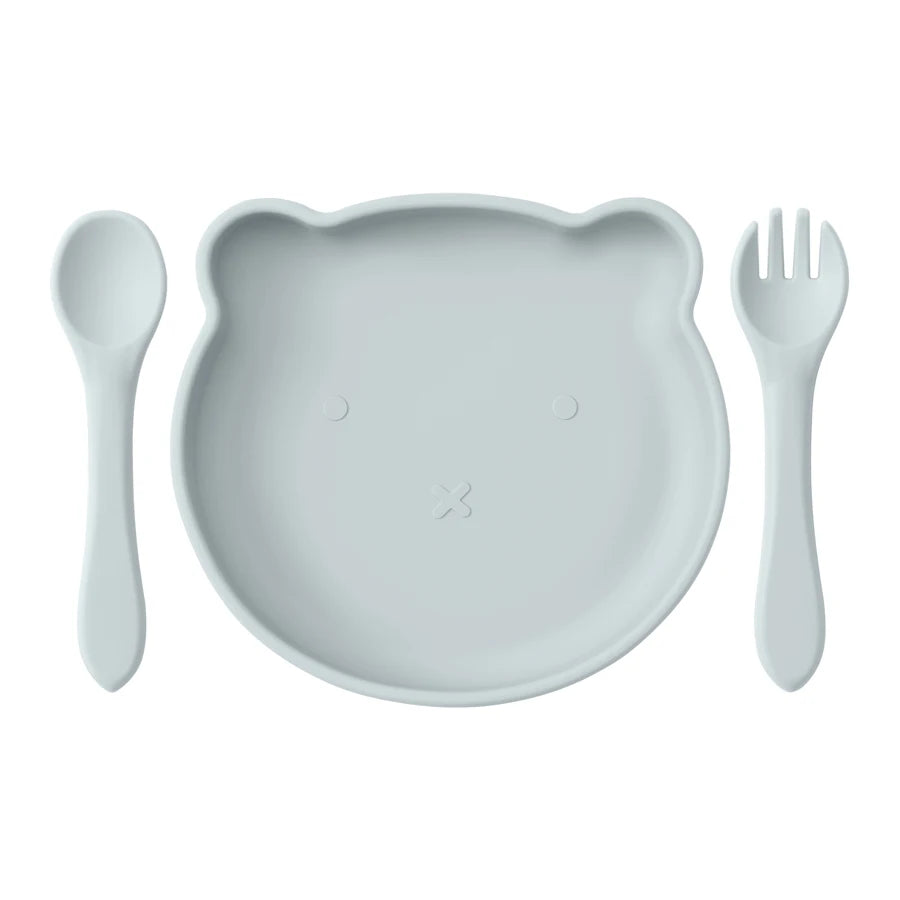 Silicone Baby Feeding Set with Suction Plate & Bowl