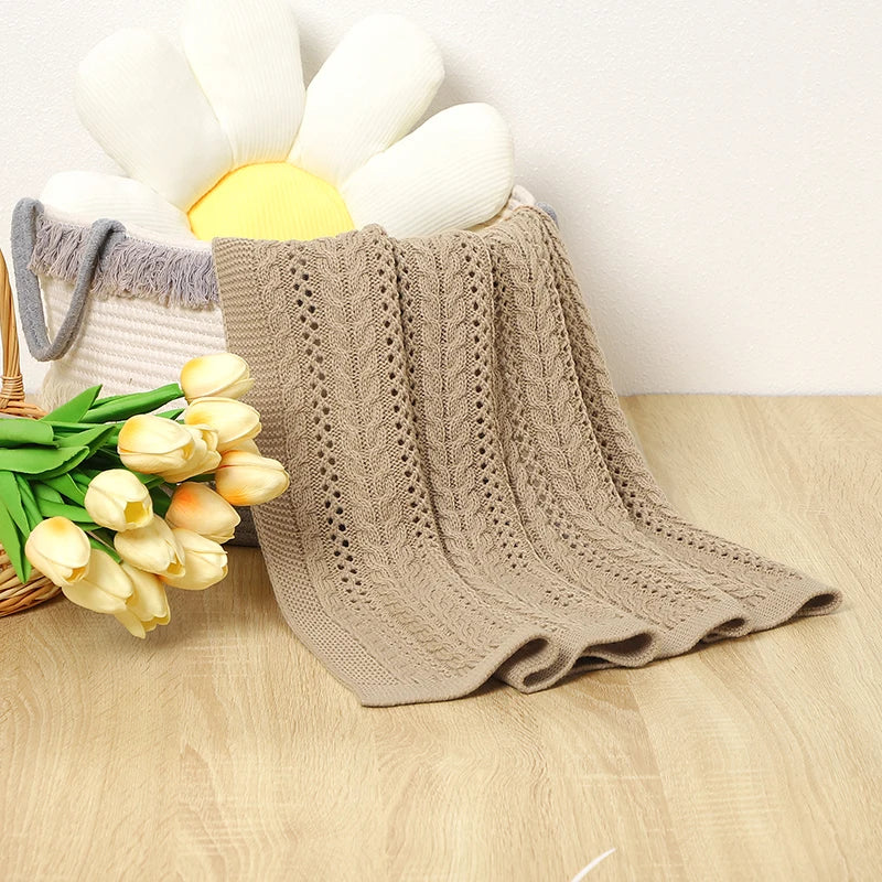 Soft Knit Baby Blanket for Stroller, Crib & Swaddle