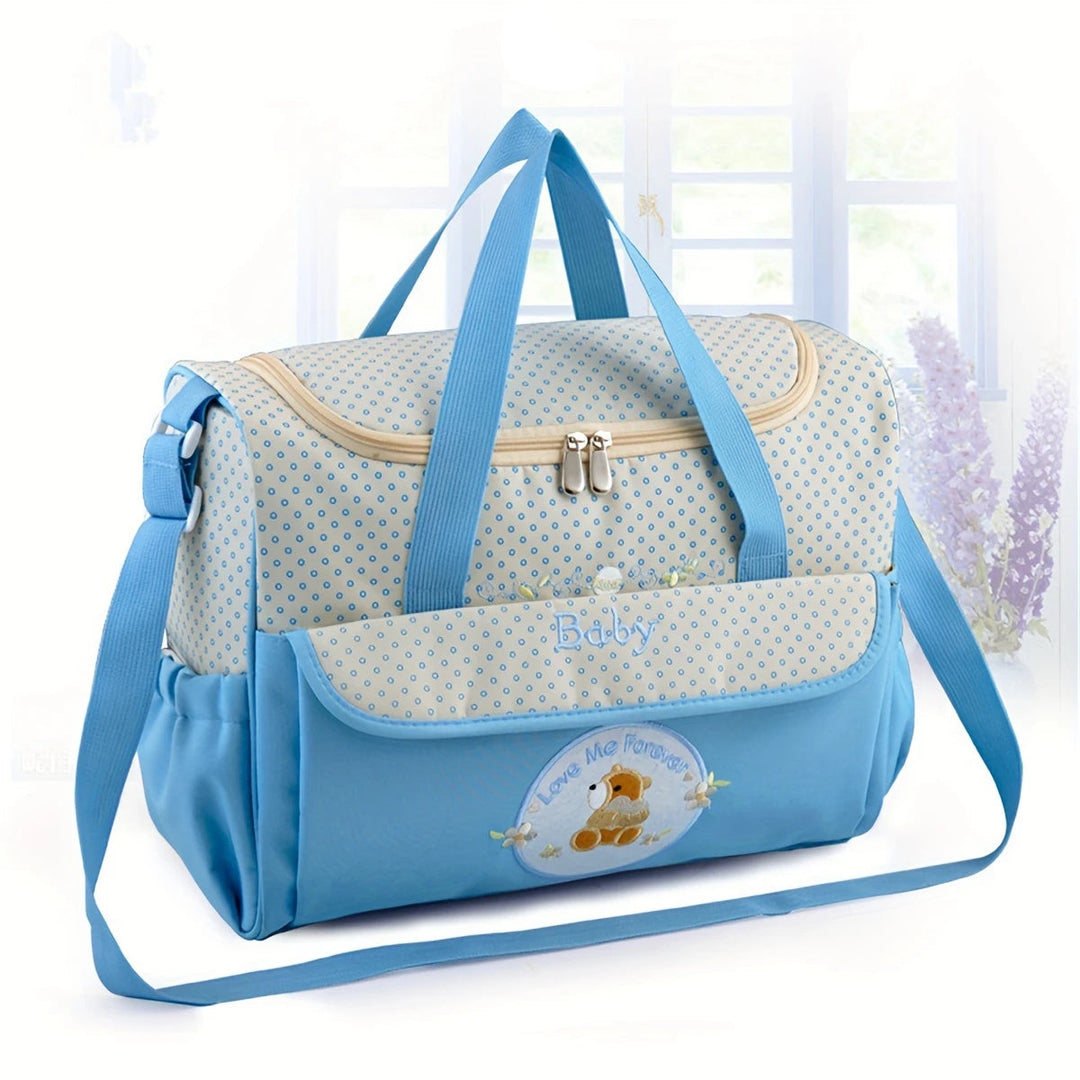 Large Capacity Bear Print Diaper Bag