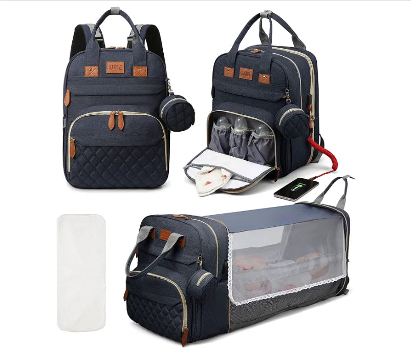 Waterproof Baby Diaper Backpack with Portable Changing Station