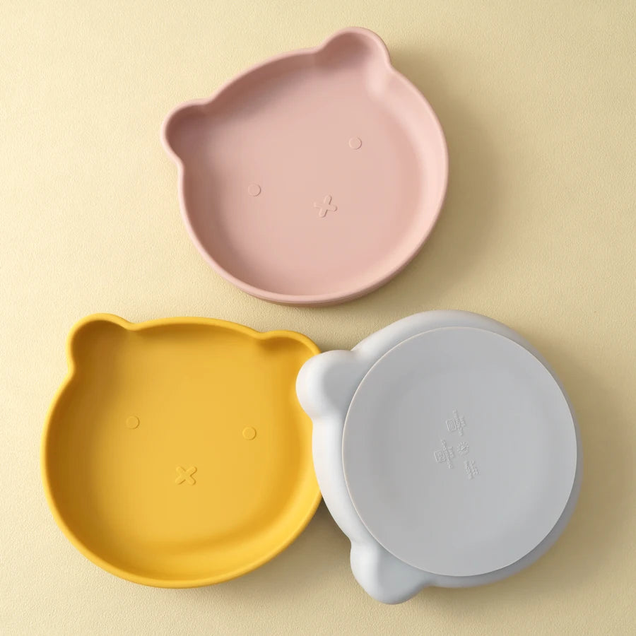 Bear-Shaped Silicone Baby Suction Plate