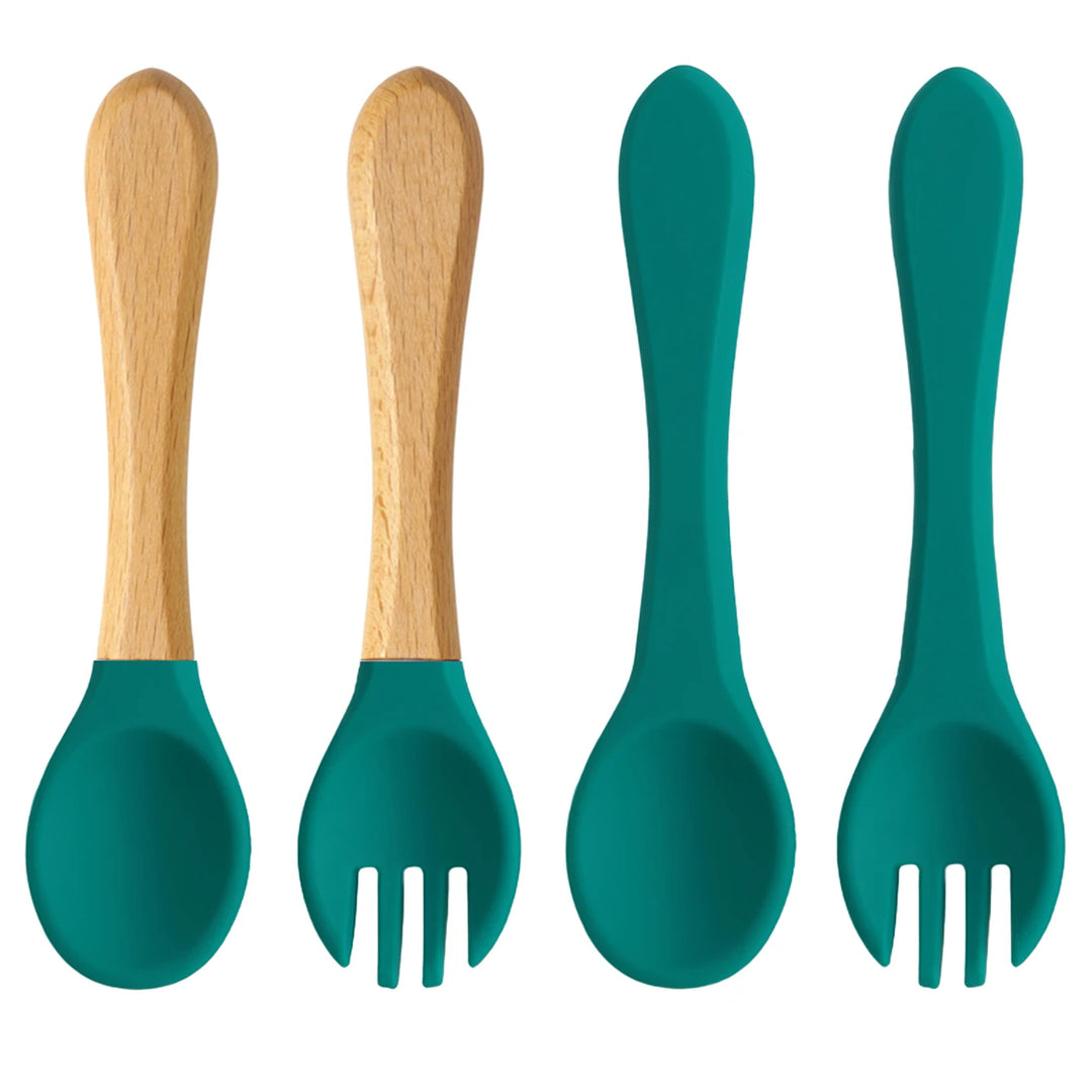 4-Piece Silicone Baby Spoon & Fork Set