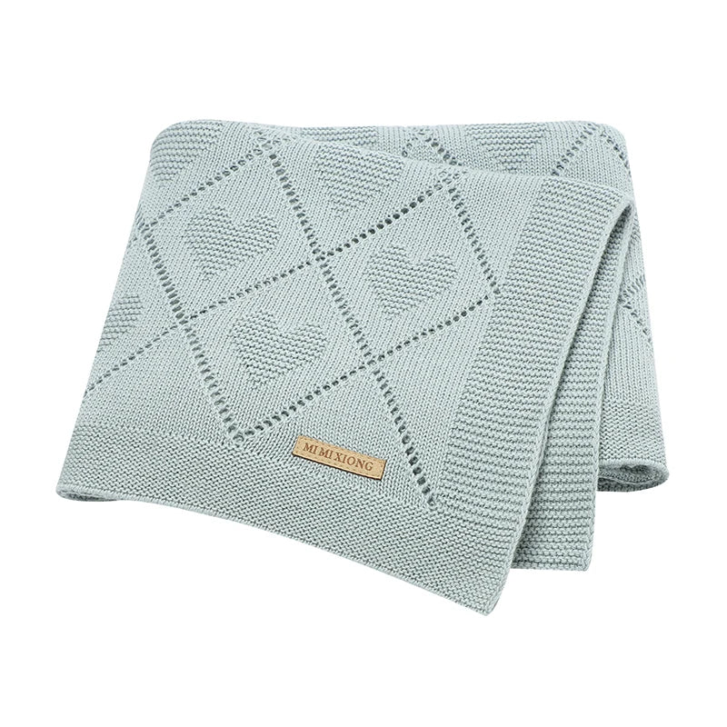 Cotton Knit Baby Blanket for Stroller & Nursery