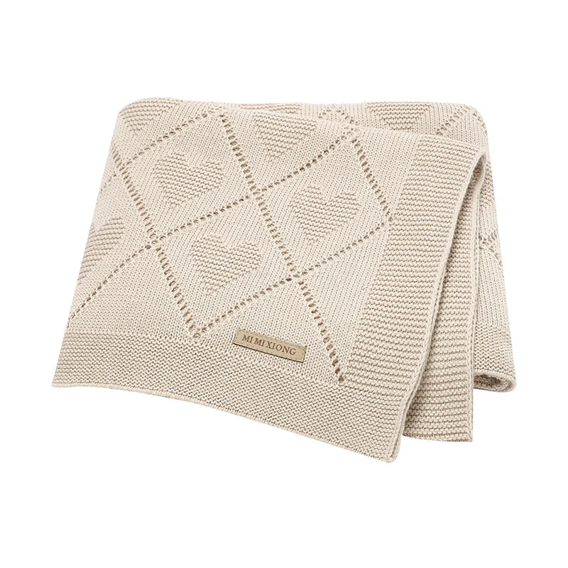 Cotton Knit Baby Blanket for Stroller & Nursery