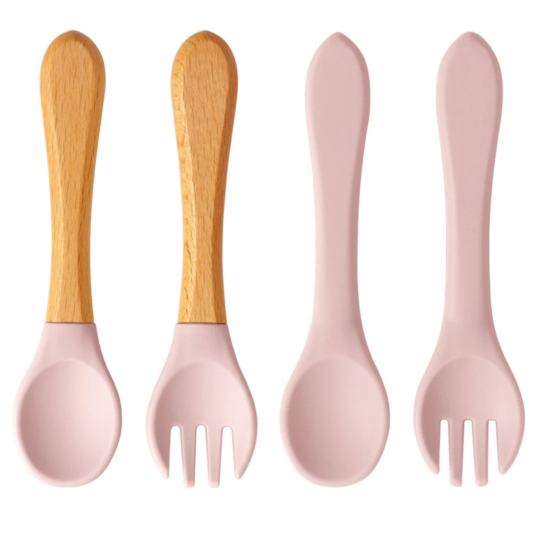 4-Piece Silicone Baby Spoon & Fork Set