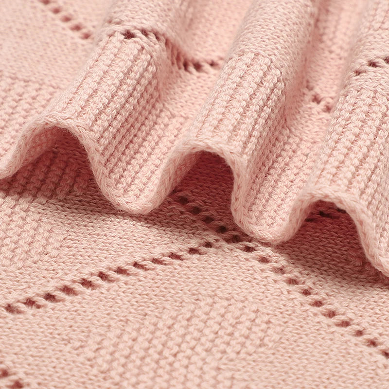 Cotton Knit Baby Blanket for Stroller & Nursery