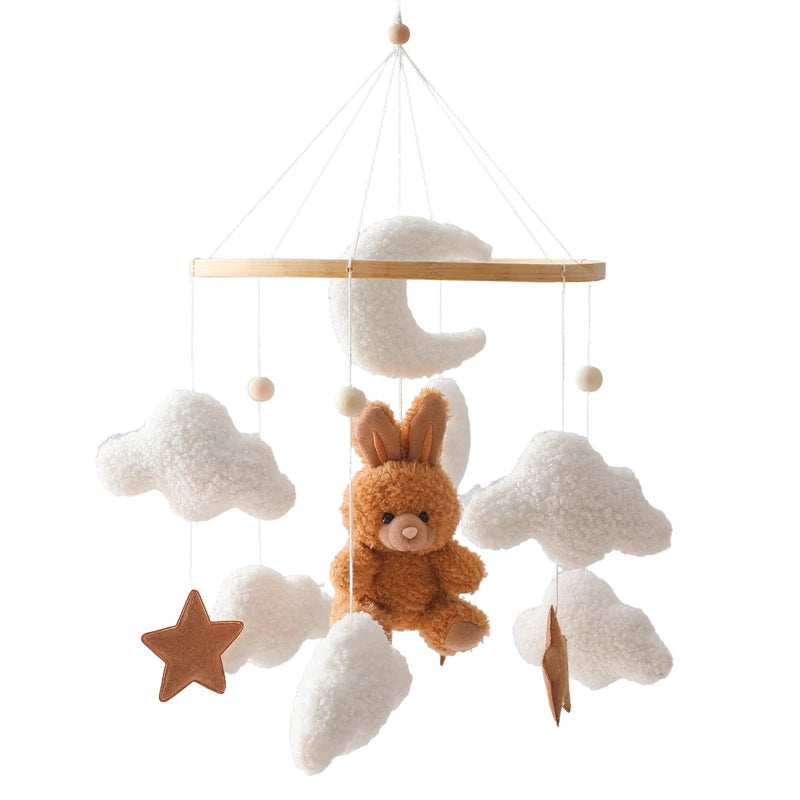 Wooden Crib Mobile Bear & Cloud