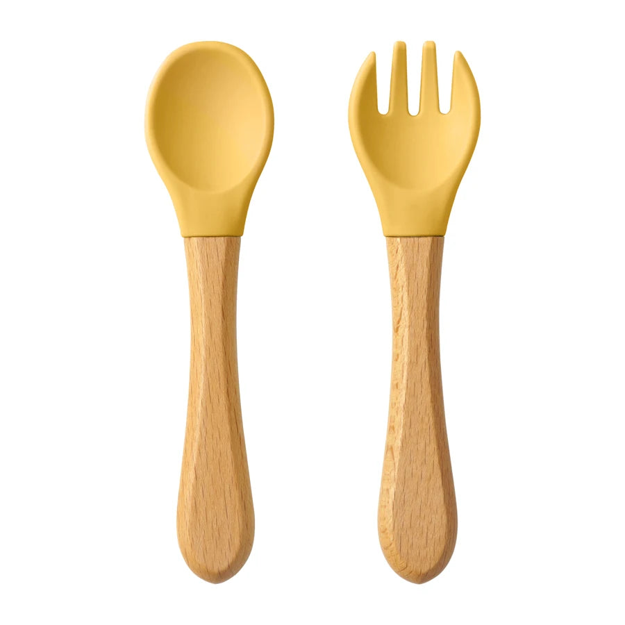 Silicone Baby Spoon & Fork Set