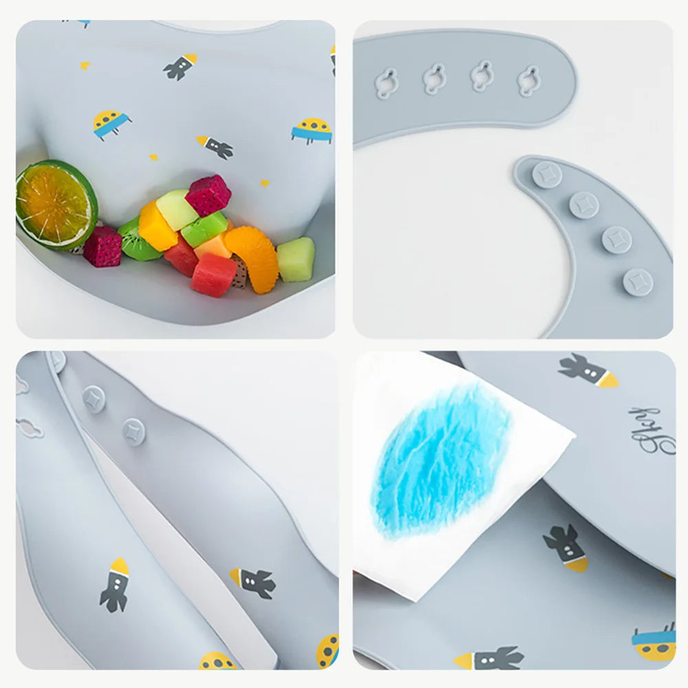Adjustable Waterproof Silicone Baby Bib