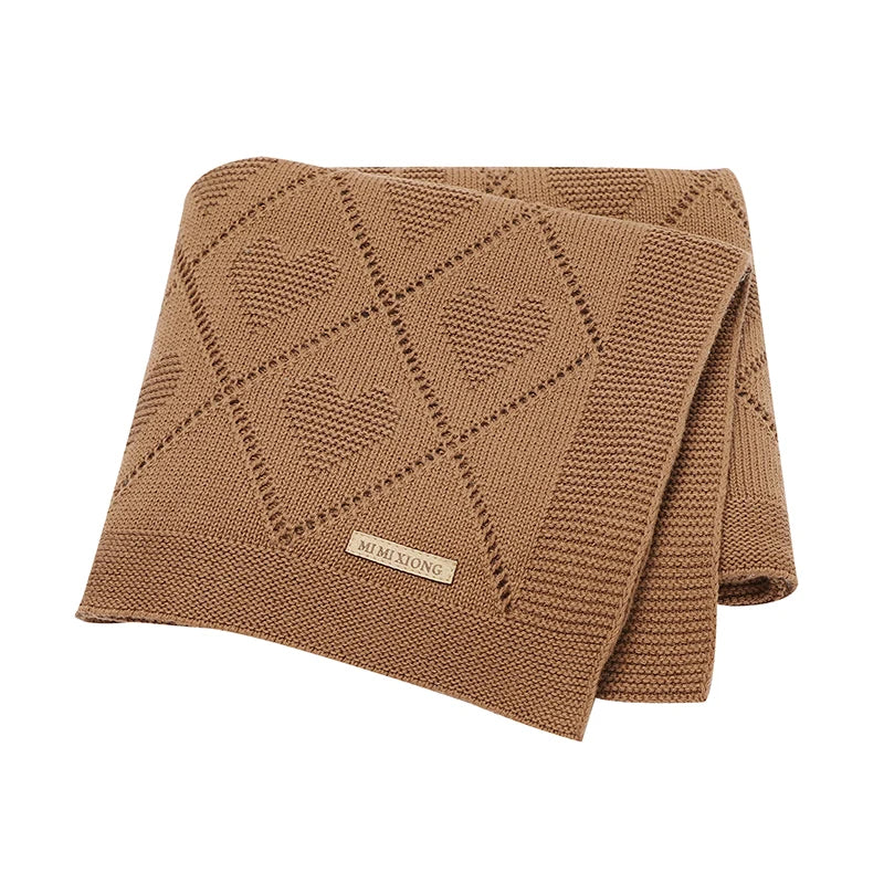 Cotton Knit Baby Blanket for Stroller & Nursery