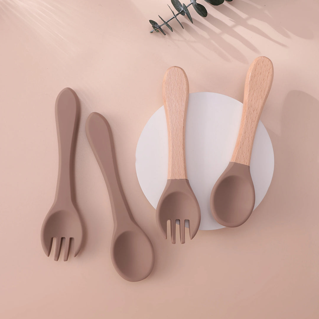 4-Piece Silicone Baby Spoon & Fork Set