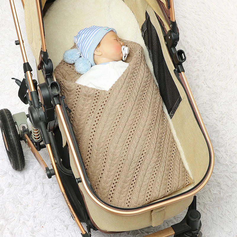 Soft Knit Baby Blanket for Stroller, Crib & Swaddle