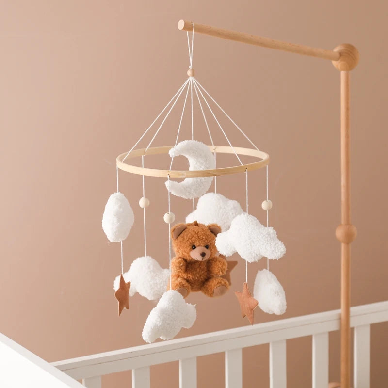 Wooden Crib Mobile Bear & Cloud