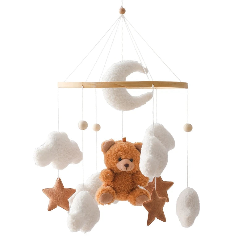 Wooden Crib Mobile Bear & Cloud