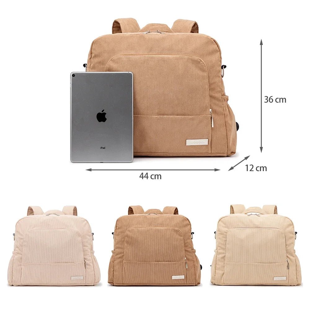 Corduroy Baby Diaper Backpack for Parents