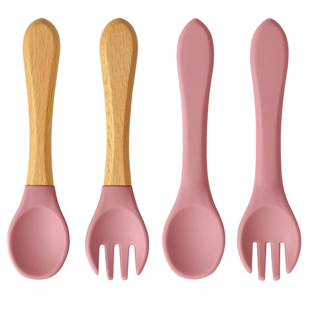 4-Piece Silicone Baby Spoon & Fork Set