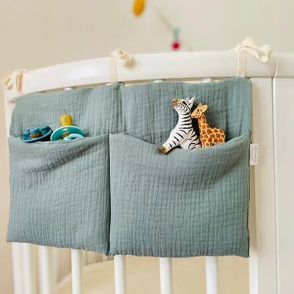 Baby Crib Organizer with 2 Storage Pockets
