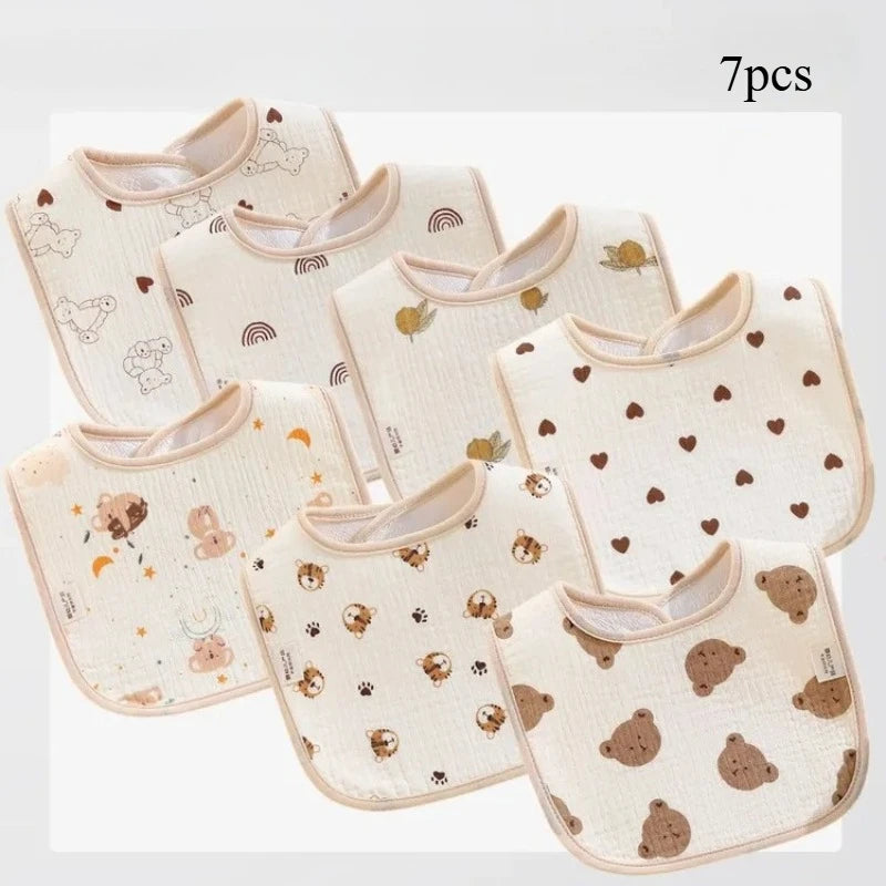 7-Pack Waterproof Cotton Baby Bibs