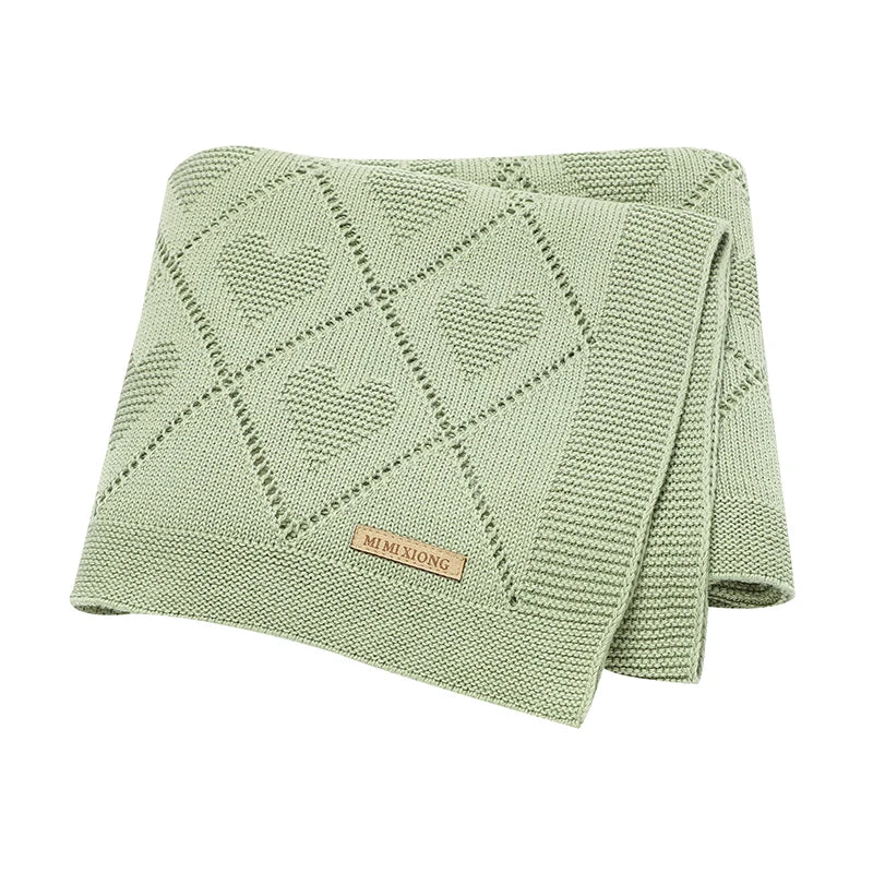 Cotton Knit Baby Blanket for Stroller & Nursery