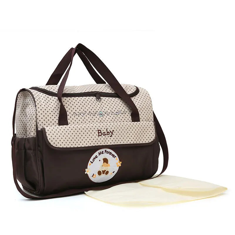 Large Capacity Bear Print Diaper Bag