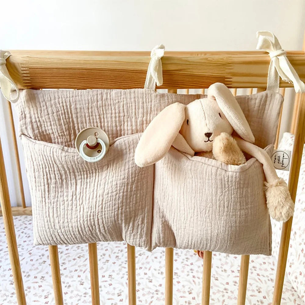 Baby Crib Organizer with 2 Storage Pockets