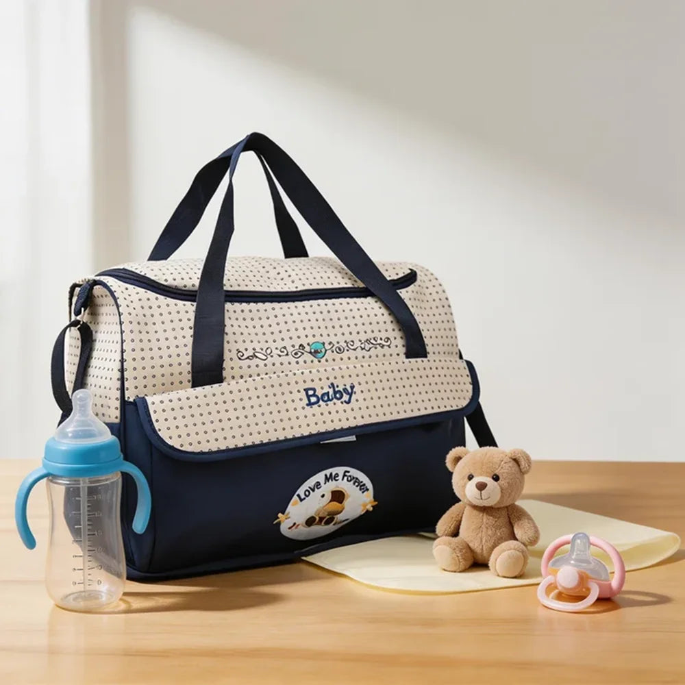 Large Capacity Bear Print Diaper Bag