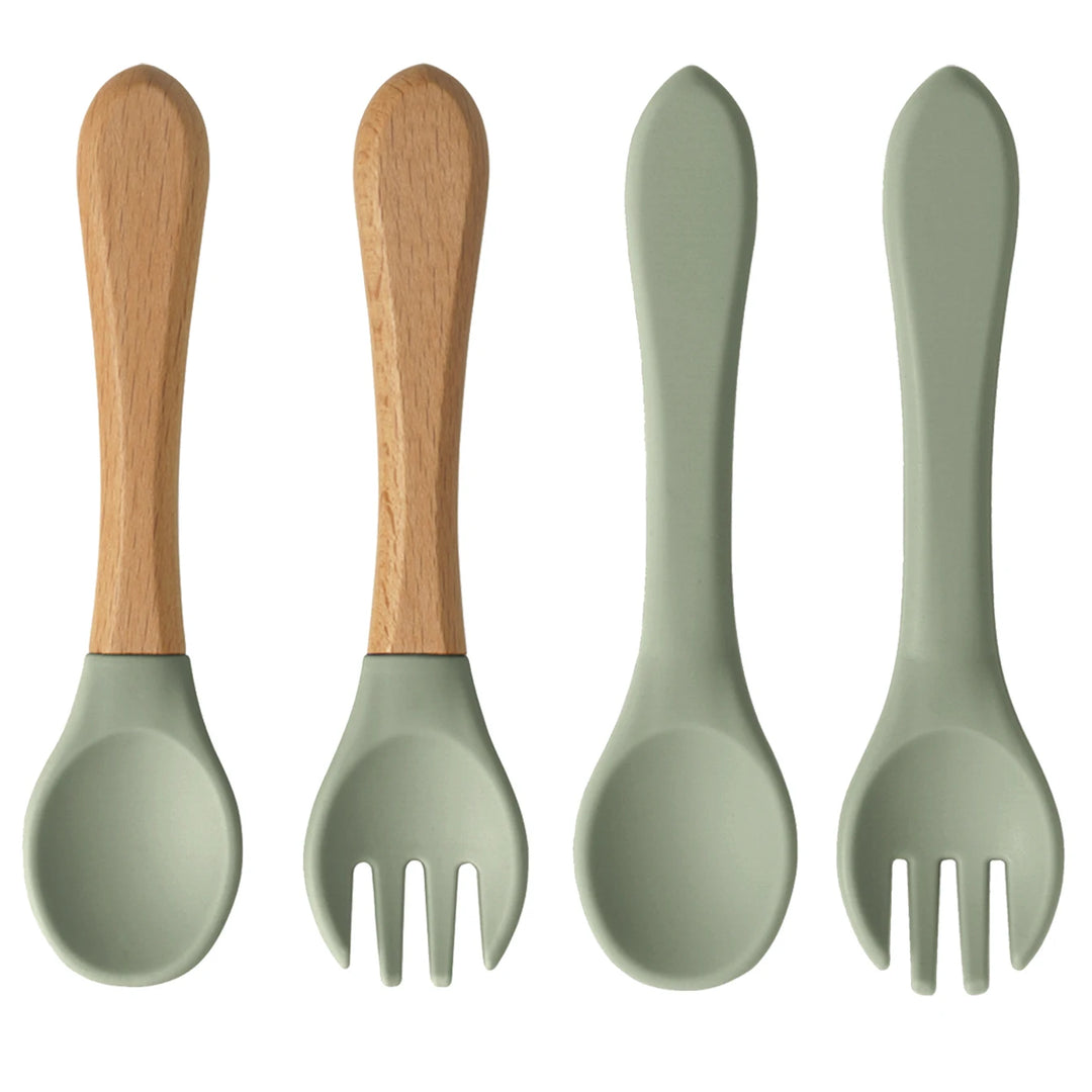 4-Piece Silicone Baby Spoon & Fork Set