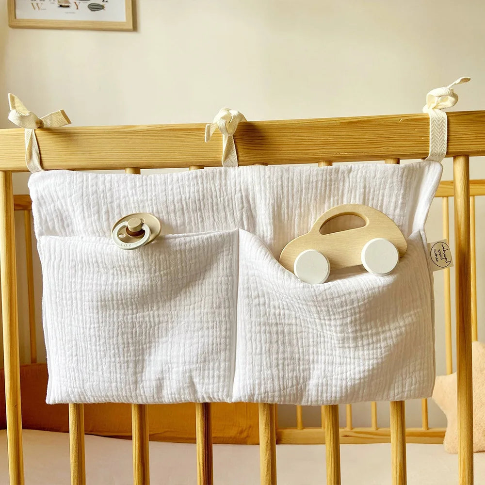 Baby Crib Organizer with 2 Storage Pockets
