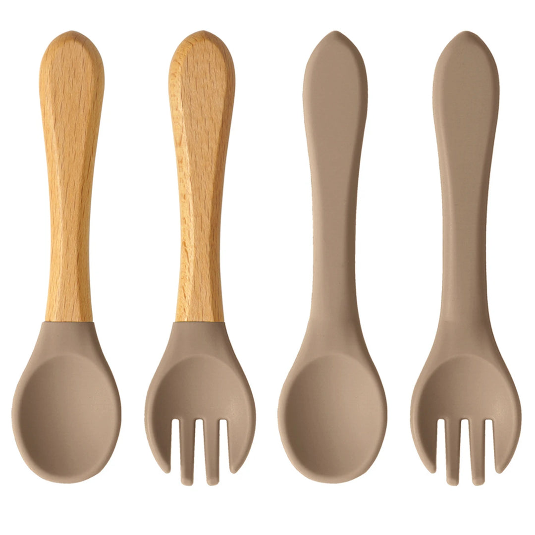 4-Piece Silicone Baby Spoon & Fork Set