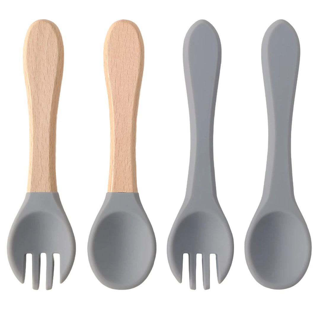 4-Piece Silicone Baby Spoon & Fork Set