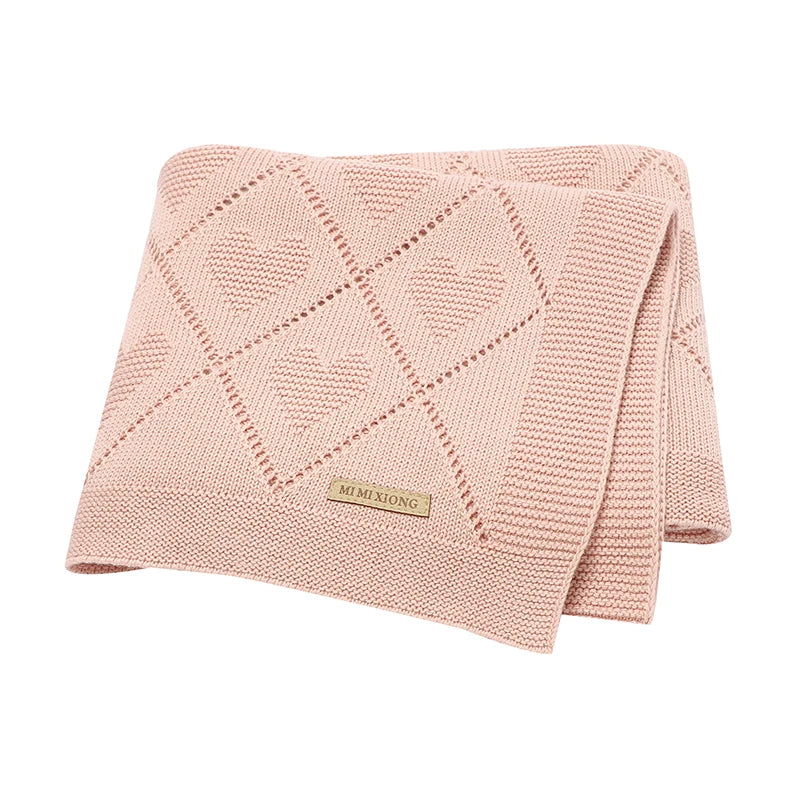 Cotton Knit Baby Blanket for Stroller & Nursery