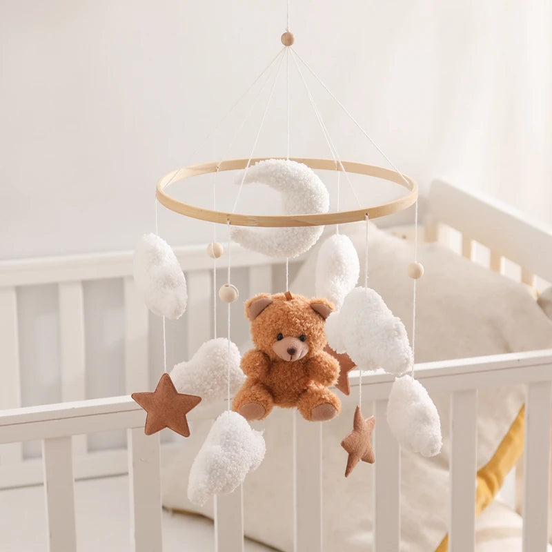 Wooden Crib Mobile Bear & Cloud