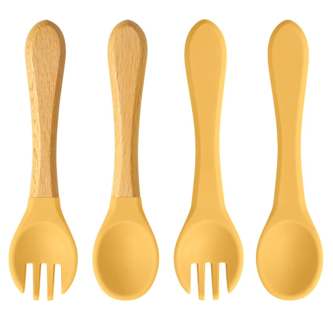4-Piece Silicone Baby Spoon & Fork Set