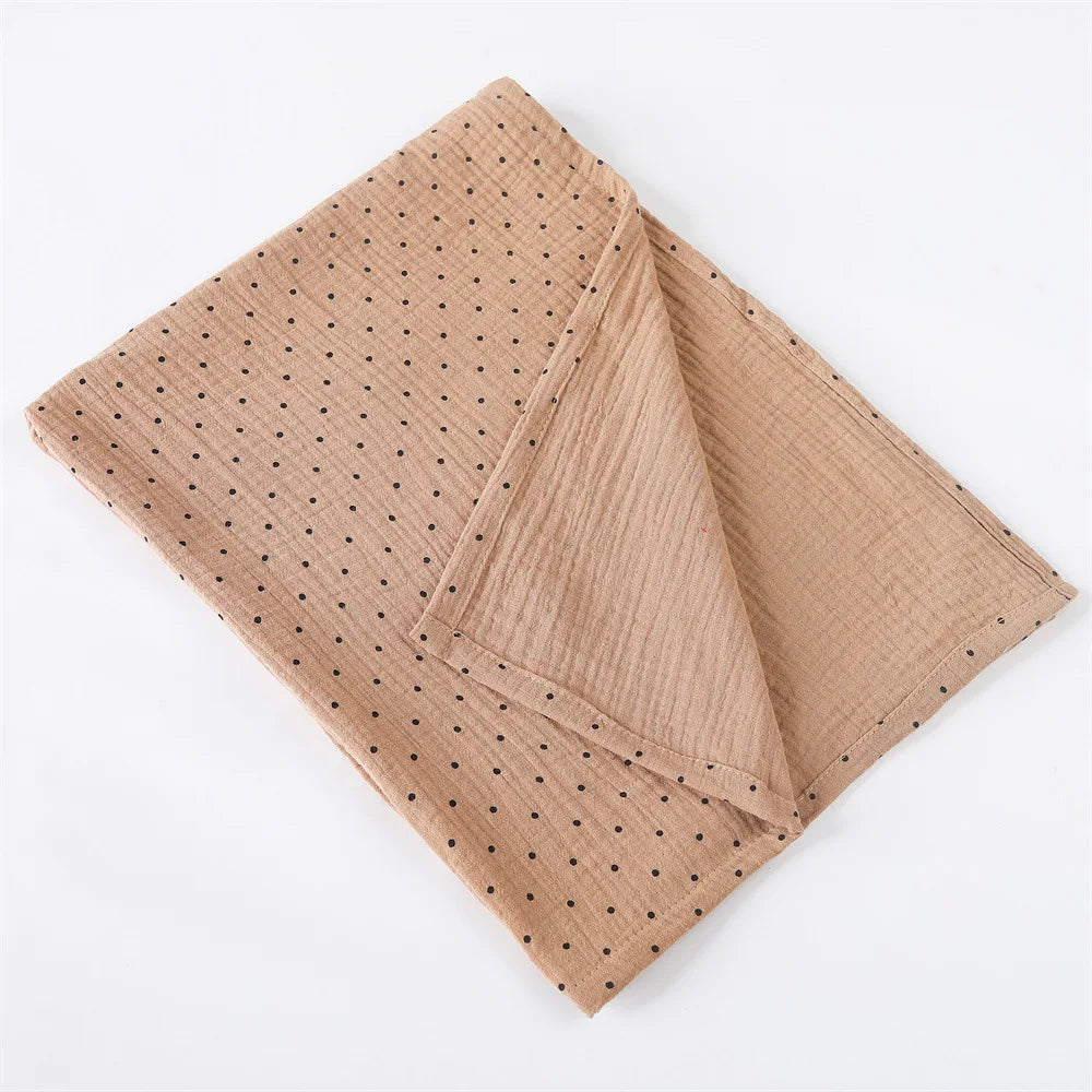 Cotton Muslin Baby Blanket for Swaddling & Stroller
