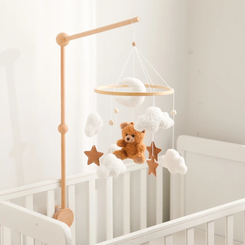 Wooden Crib Mobile Bear & Cloud