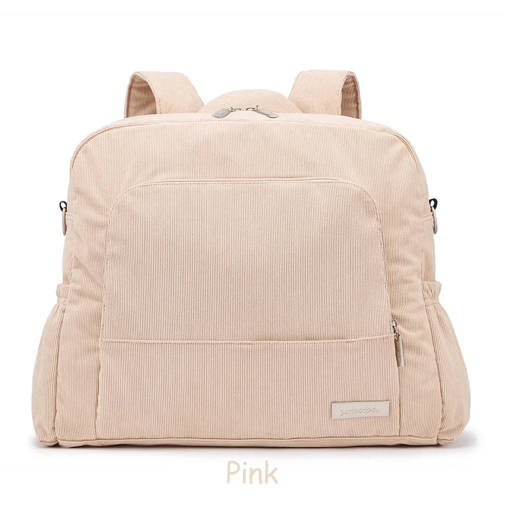 Corduroy Baby Diaper Backpack for Parents