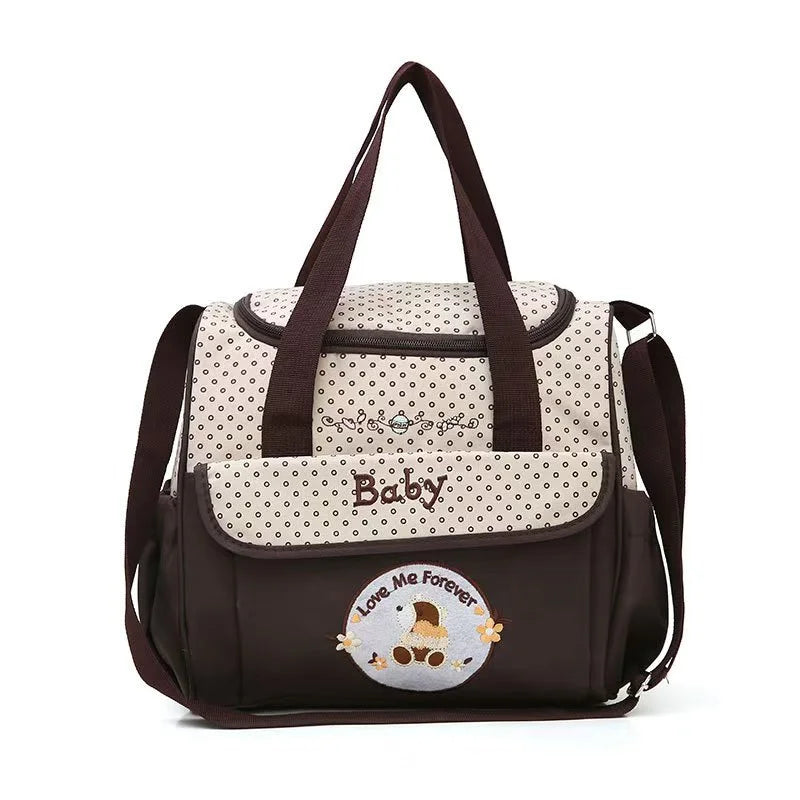 Large Capacity Bear Print Diaper Bag