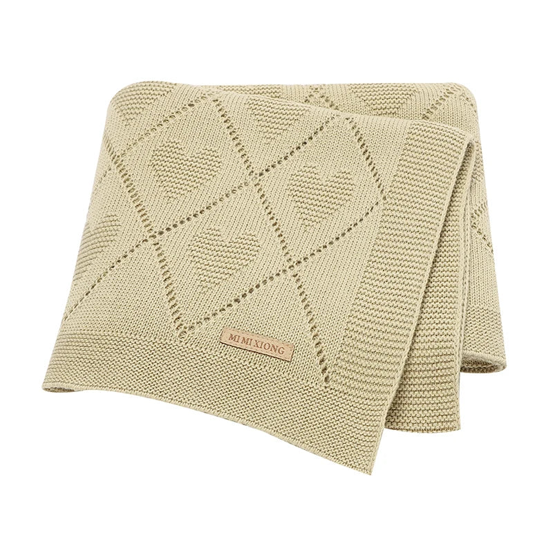 Cotton Knit Baby Blanket for Stroller & Nursery