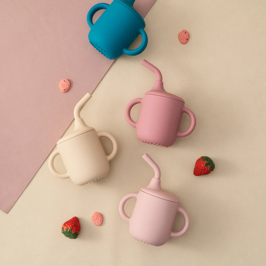 Silicone Baby Sippy Cup with Straw
