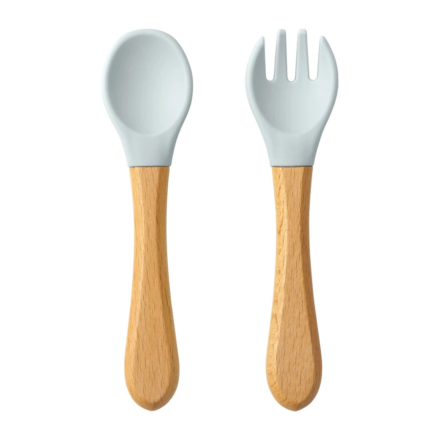 Silicone Baby Spoon & Fork Set