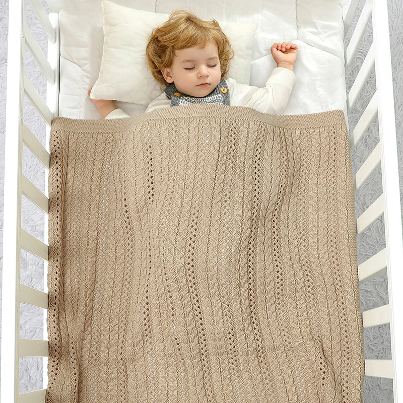 Soft Knit Baby Blanket for Stroller, Crib & Swaddle