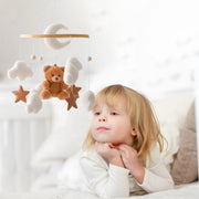 Wooden Crib Mobile Bear & Cloud